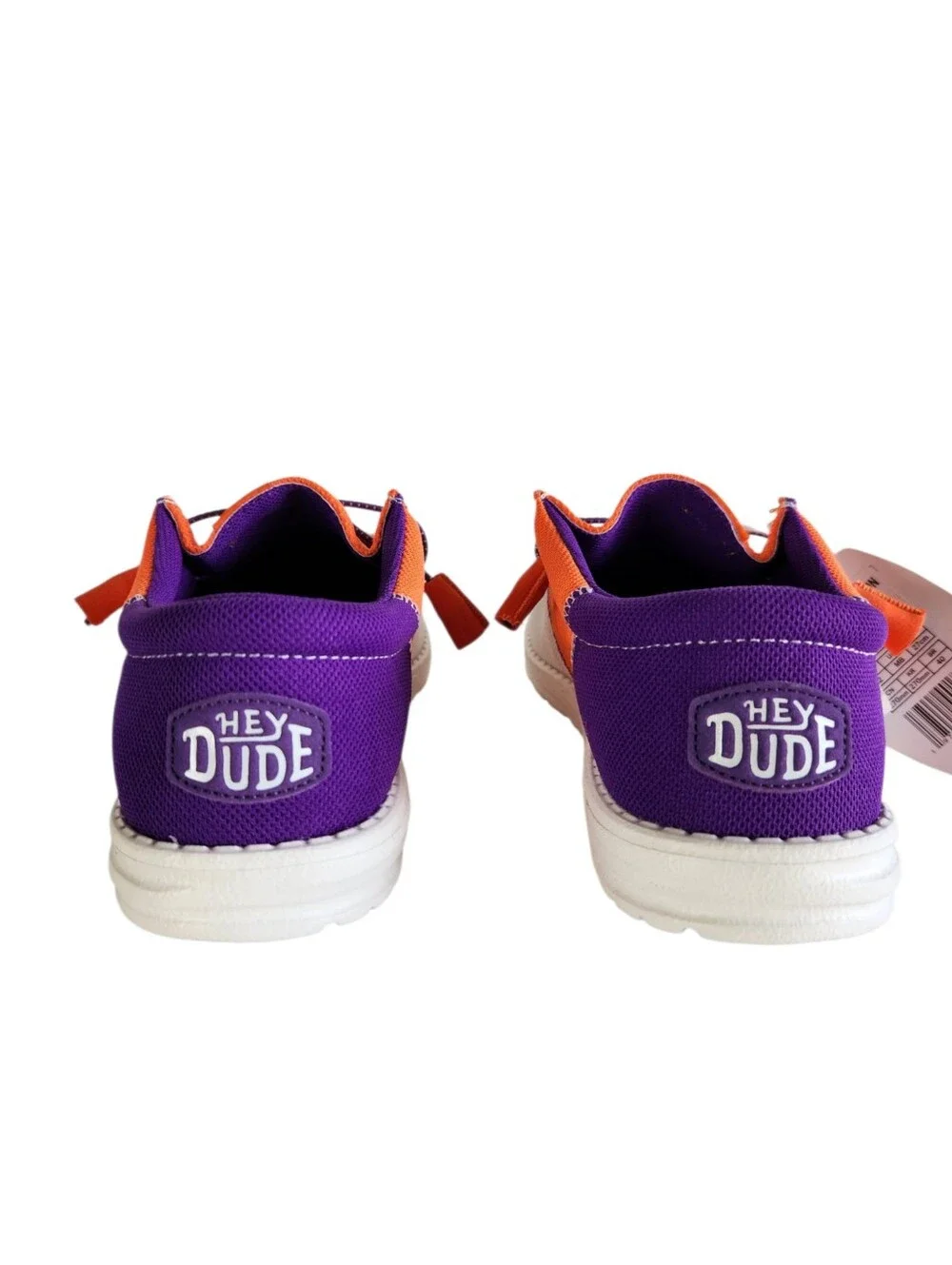 Hey Dude Wally Tri Clemson Mens Size 9 Orange Purple White Walking Slip On Shoes